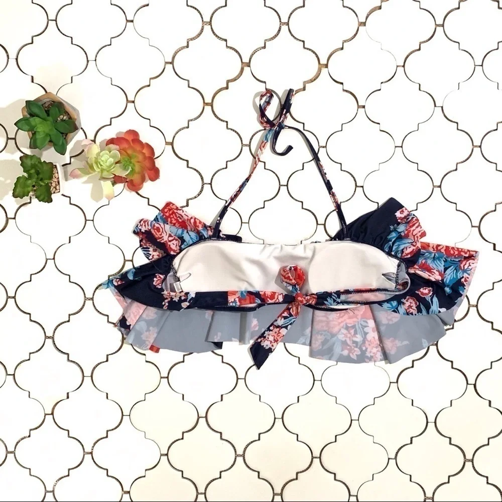 Bikini top Printed Off-The-Shoulder Ruffled - Picture 2 of 3